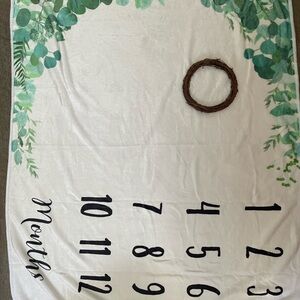 Baby Milestone Blanket with Greenery Design